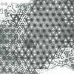 1 - Grabado electrolítico sobre plancha de cobre. 10 x 12 cm. Líneas trazadas con AxiDraw V3 y líneas dibujadas a mano, todo sobre barniz BIG black.